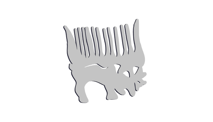 moose comb pinshape jewelry 3d print model - Mito3D