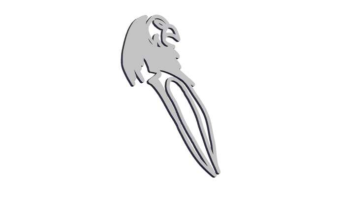 eagle hair fork pinshape jewelry 3d print model - Mito3D