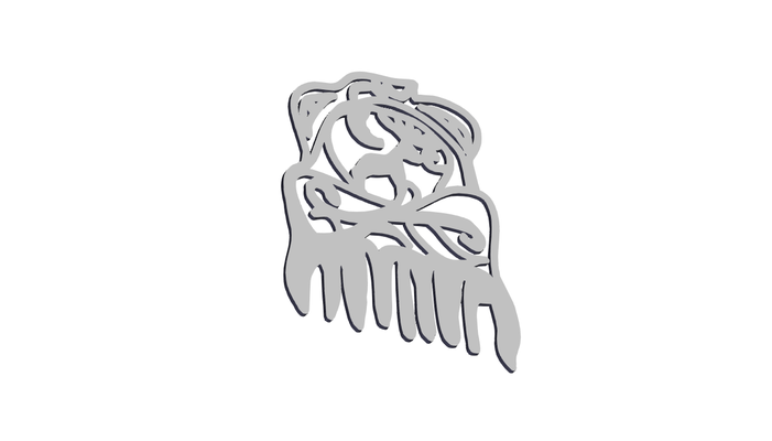 deer comb pinshape hair accessories 3d print model - Mito3D