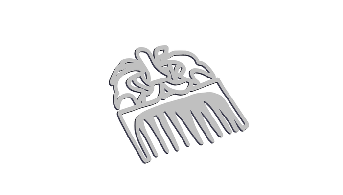 dual birds comb pinshape hair-decoration 3d print model - Mito3D