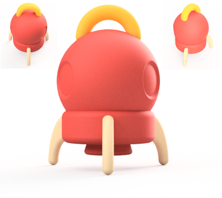 rocket pinshape kids-toys 3d print model - Mito3D