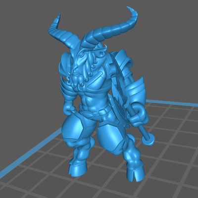 beastman goat man guerriero of caos forma spillo dnd 3d print model - Mito3D