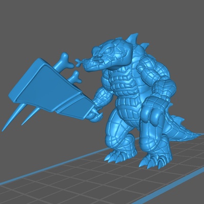 gator man crocodile monstruo club forma alfiler dnd 3d print model - Mito3D