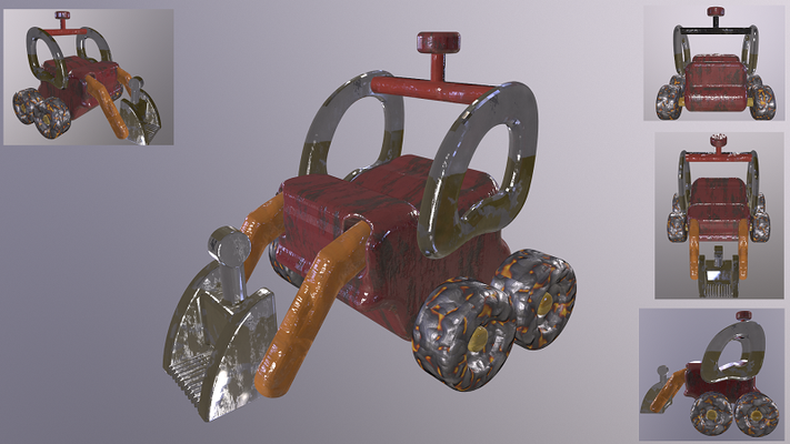 atom pinshape atom-car-bulldozer 3d print model - Mito3D