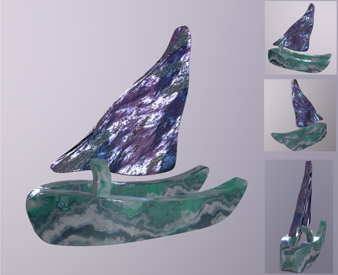 barca forma spillo art boat 3d print model - Mito3D