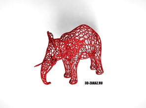 müde rote Elefant Stil voronoi pinshape 3d print model - Mito3D