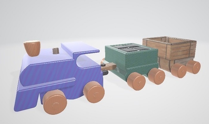 train forme d'épingle kids lives 3d print model - Mito3D