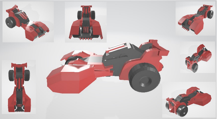 batmobile forme d'épingle kids lives 3d print model - Mito3D