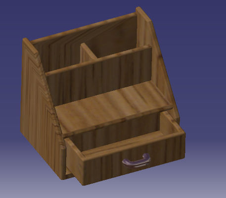 escritorio organizador antiguo estilo mueble forma alfiler 3d print model - Mito3D