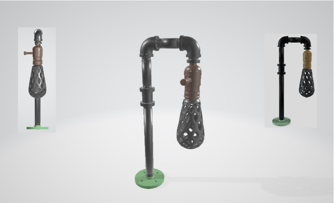 pipe lamp pinshape 3d print model - Mito3D