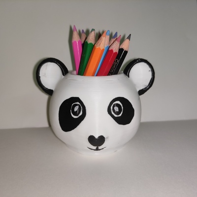 cute panda desk organizer pinshape 3d print model - Mito3D