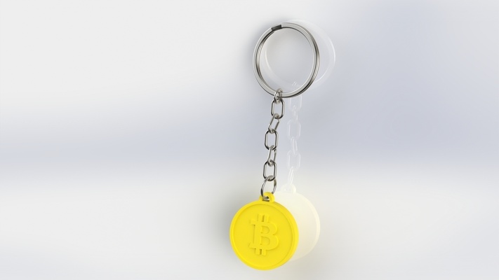 keychain bitcoin pinshape 3d print model - Mito3D