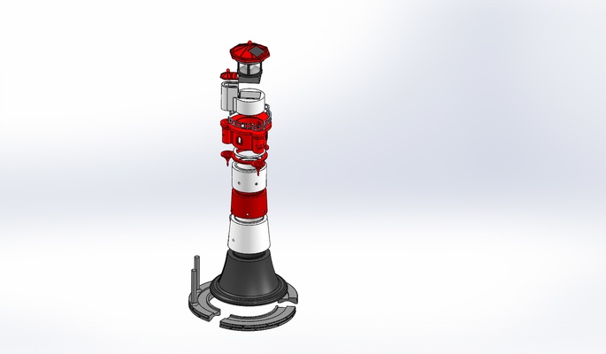 deniz feneri benzer kırmızı kum f r güneş led beleuchtung iğne şekli 3d print model - Mito3D