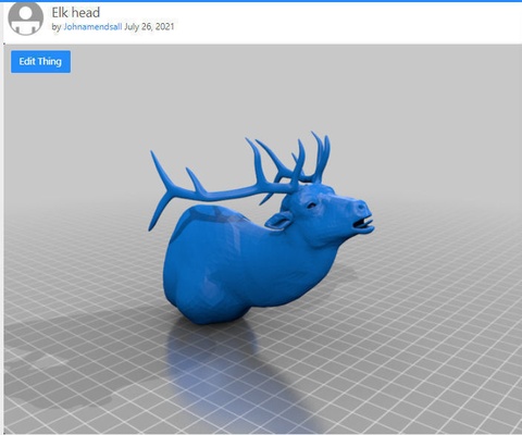 elk headmount pinshape 3d print model - Mito3D