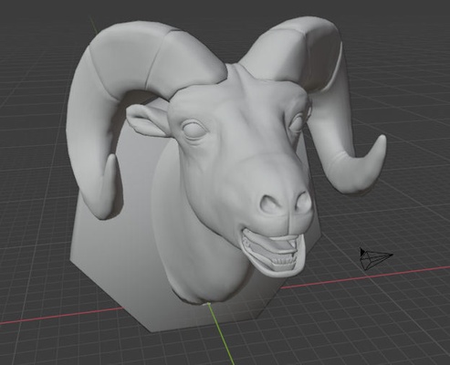 bighorn sheep headmount pinshape ram 3d print model - Mito3D