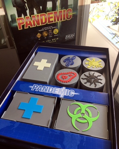 pandémie planche jeu organisateur forme d'épingle 3d print model - Mito3D