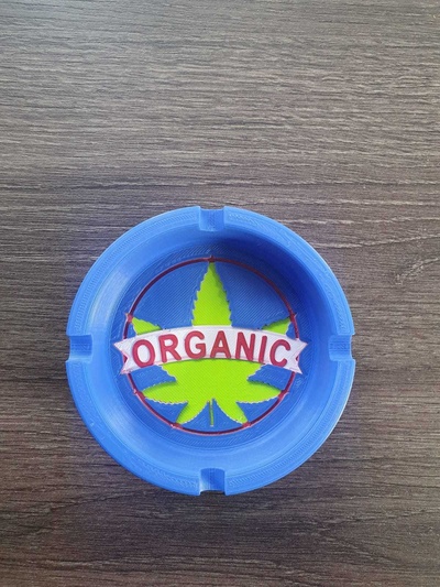 organic cannabis - circular ashtray pinshape 3d print model - Mito3D