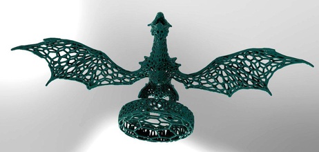 dragón círculo montante voronoi pinshape Diseño 3d 3d print model - Mito3D