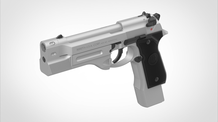 tabanca beretta 92fs film yeraltı dünyası uyanış iğne şekli 3d print model - Mito3D