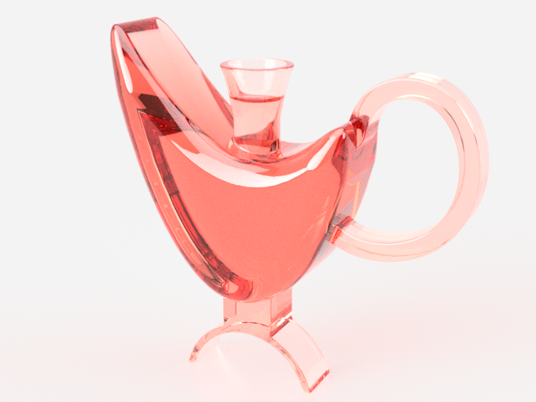 vaso rojo forma alfiler glass red 3D print model - Mito3D