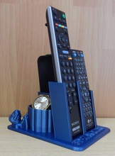combinado soporte control remoto azul acero pinshape pie titular 3d print model - Mito3D