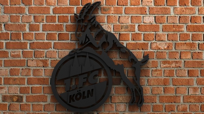 fc koln logo forma alfiler objetivo 3d print model - Mito3D