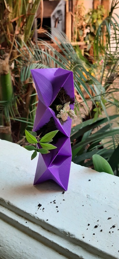 decorative design pinshape flowerpot 3d print model - Mito3D