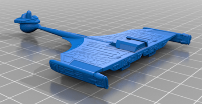 klingon d11 2 aile variante forme d'épingle star trek 3d print model - Mito3D