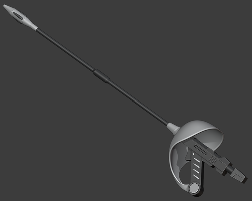 capitaine harlock gravité sabre forme d'épingle 3d print model - Mito3D
