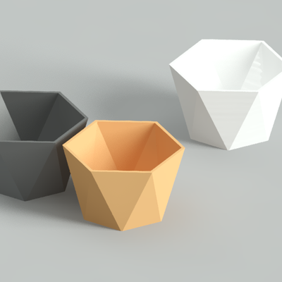 vase pots planteur polygone forme d'épingle 3d print model - Mito3D