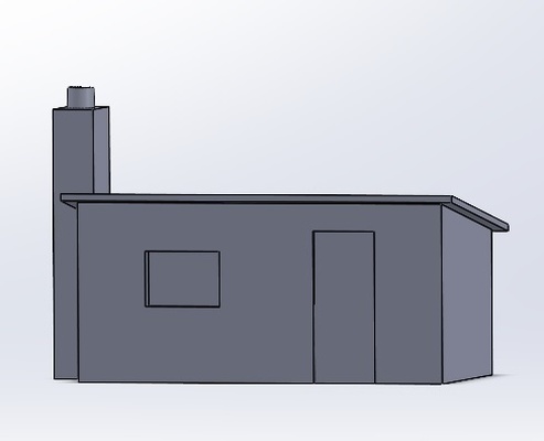 estrada ferro cabana oo tamanho alfinete maquete 3d print model - Mito3D