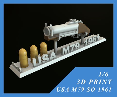 uniti d'america 40mm bomba mano launcher m79 segato 1 6 12 pollice forma spillo 3d print model - Mito3D