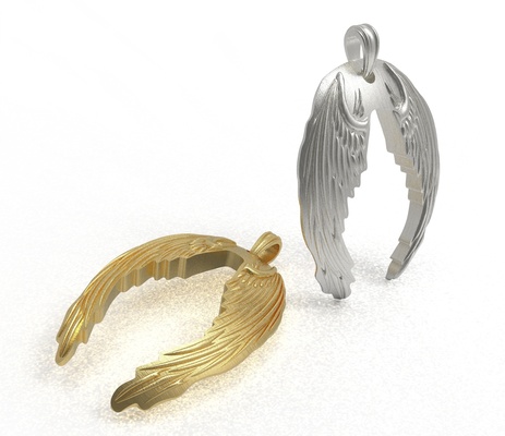 wings pendant pinshape jewelry 3d print model - Mito3D