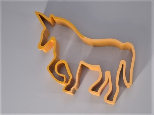 unicornio galleta cortador forma alfiler 3d print model - Mito3D
