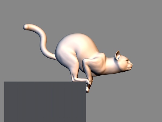 gato saltar 3d impresión modelo forma alfiler gatito 3d print model - Mito3D