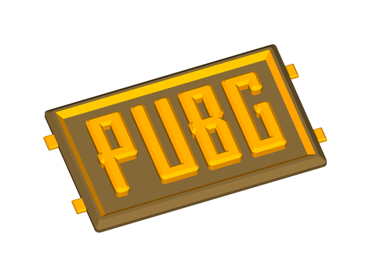 pubg logo 3d forma alfiler 3d print model - Mito3D