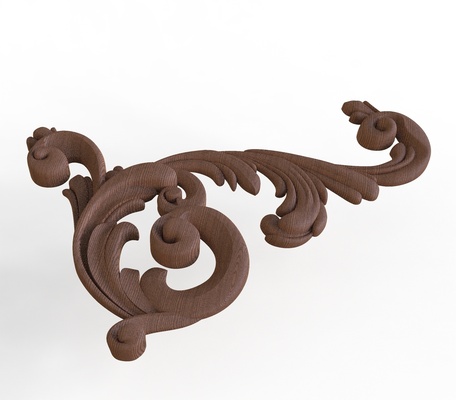 ornamento hojas pierna forma alfiler 3d print model - Mito3D