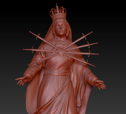 senhora of aborrecimentos alfinete escultura 3d print model - Mito3D