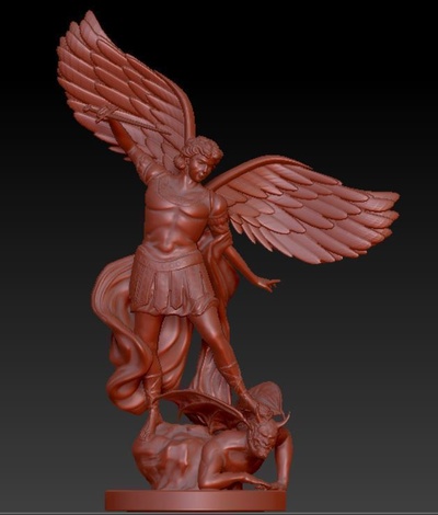 santo miguel estatua 3d modelo forma alfiler escultura 3d print model - Mito3D