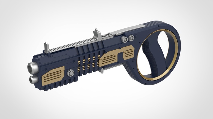 esporte sangrento rotativo arma fogo filme suicídio pelotão 2021 alfinete 3d print model - Mito3D