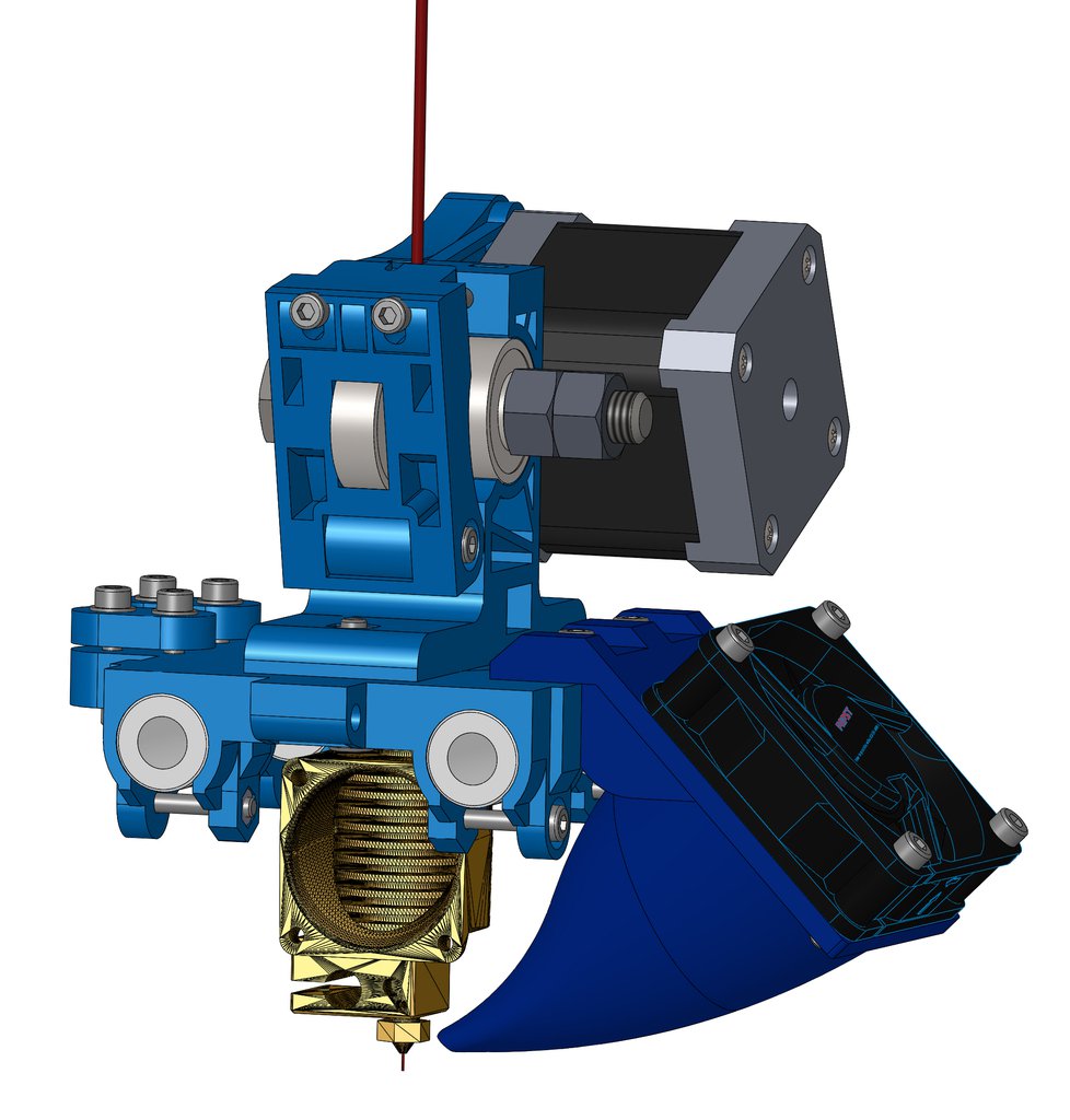 x carro prusa i2 conducto ventilador hot end e3d v6 pinshape extrusora hotend refrigeración enfriador 3D print model - Mito3D