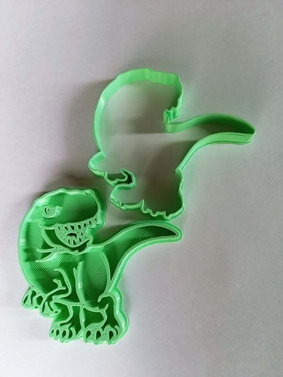 t rex galleta cortador marcador forma alfiler 3d print model - Mito3D