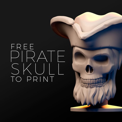 pirata crânio alfinete 3d print model - Mito3D