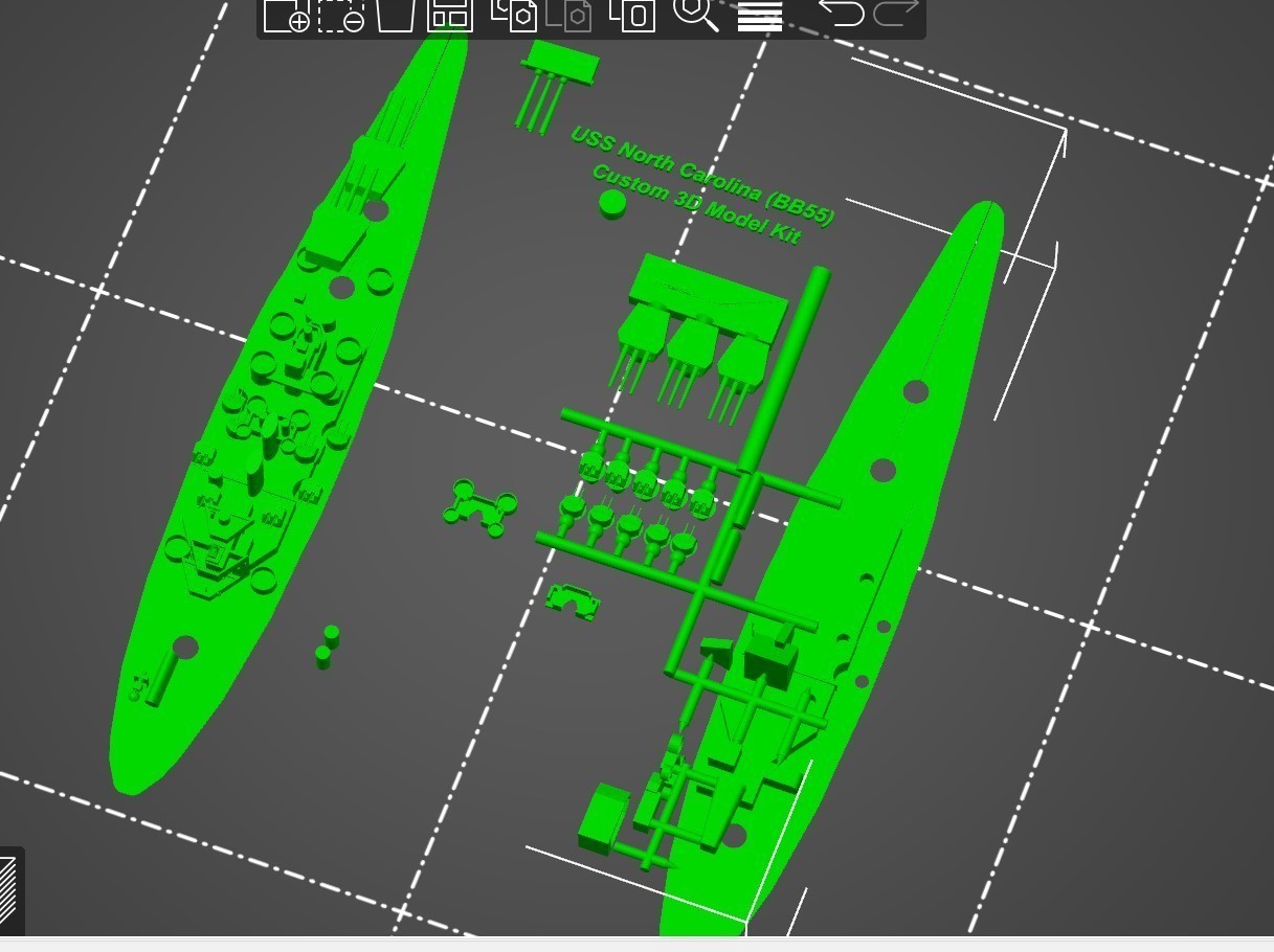 uss north carolina custom 3d model kit pinshape ship- 3D print model - Mito3D