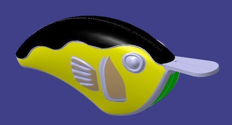 pêche leurre 150mm face forme d'épingle fishing lure 3d print model - Mito3D