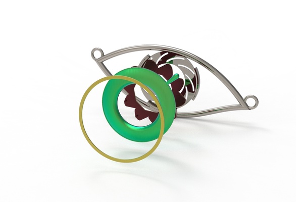 göz iris diyafram kolye iğne şekli 3d print model - Mito3D