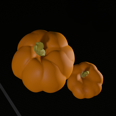 two pumpkins realistic pumpkin pinshape halloween 3d print model - Mito3D
