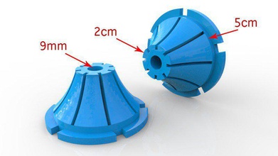 universal soporte bobina pinshape rigidbot actualización filamento cónicos 3d print model - Mito3D