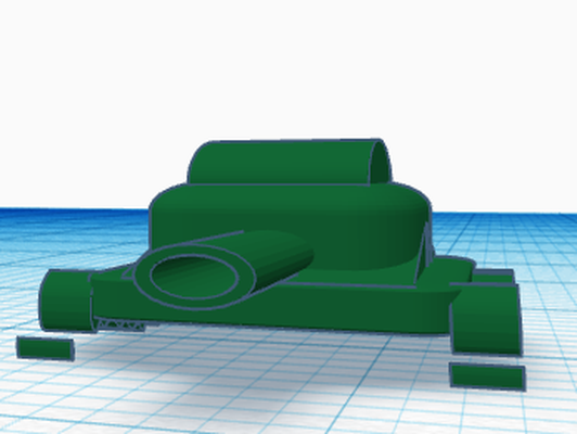 tanque juguete forma alfiler 3d print model - Mito3D