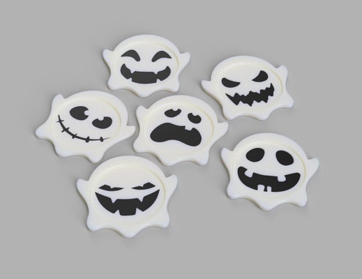 fantôme coaster forme d'épingle halloween 3d print model - Mito3D
